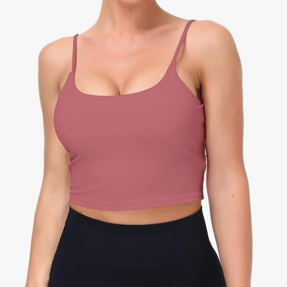 Choichic Mauve Cropped Workout Tank / Sports Bra Top – Built-In Support – Size L